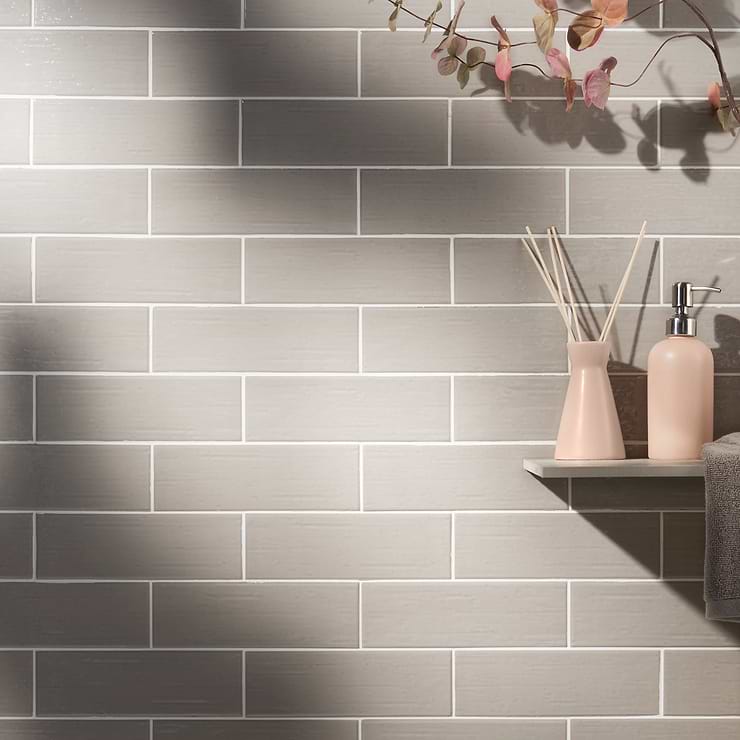 Kiln Light Gray 3x9 Polished Porcelain Subway Tile