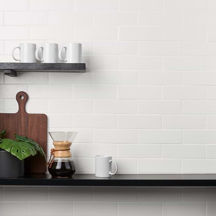 Kiln White 3x9 Matte Porcelain Subway Tile
