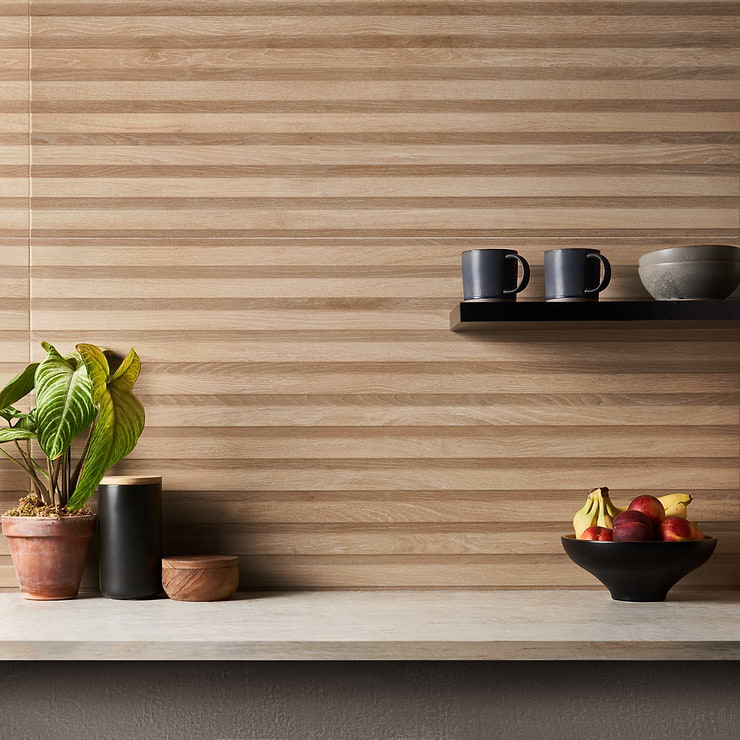 Nobu Ribbon Miel Brown 24x48 Wood Look Matte Porcelain Tile