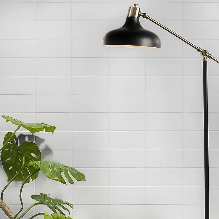 Stacy Garcia Maddox White 4x8 Matte Ceramic Wall Tile