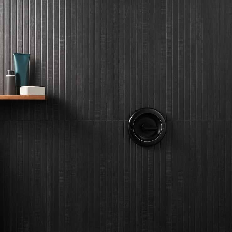 Kenridge Ribbon Black 24x48 Wood Look Matte Porcelain Tile