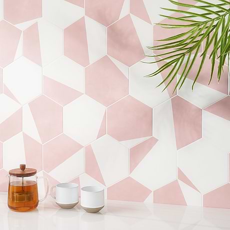 HexArt Pop Rose 8" Hexagon Matte Porcelain Tile