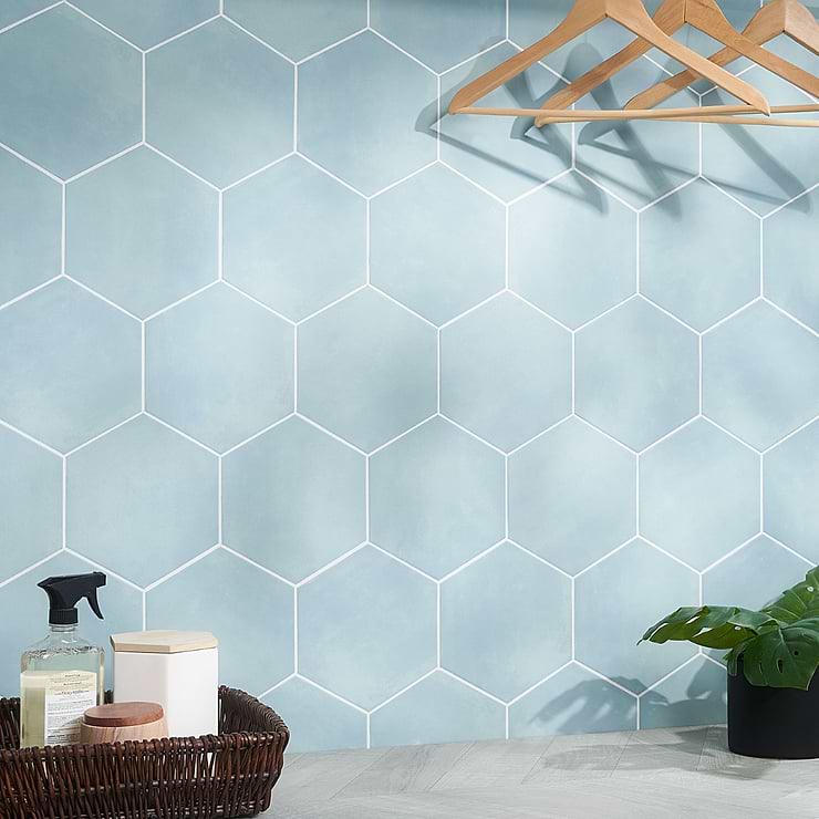 HexArt Turquoise 8" Hexagon Matte Porcelain Tile