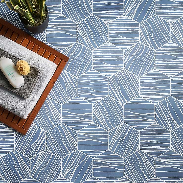 HexArt Zen Ice Azul 8" Hexagon Matte Porcelain Tile