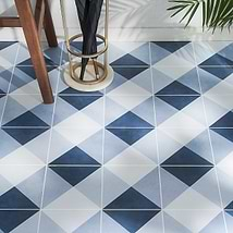 Art Geo by Elizabeth Sutton Cement Deco Blue 8x8 Matte Porcelain Tile: Pattern 2