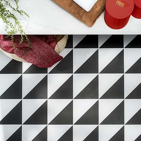 Art Geo by Elizabeth Sutton Cement Dos Charcoal Gray 8x8 Matte Porcelain Tile