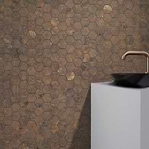 Portrait Copper 2" Hexagon Matte Porcelain Mosaic Tile