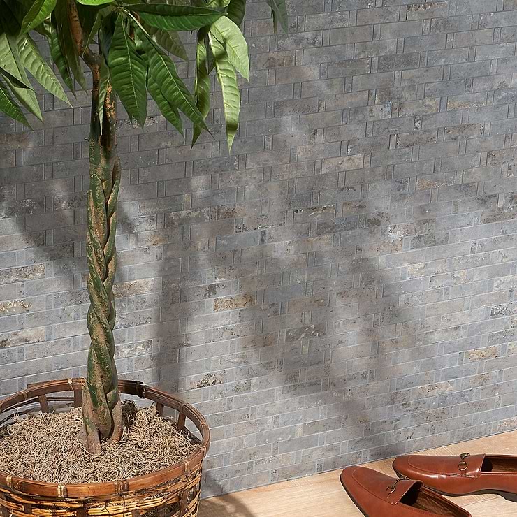 Portrait Ocean Blue 1x3 Weave Matte Porcelain Mosaic Tile