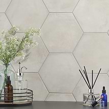 Ava Gray Sabbia 8" Hexagon Matte Porcelain Tile