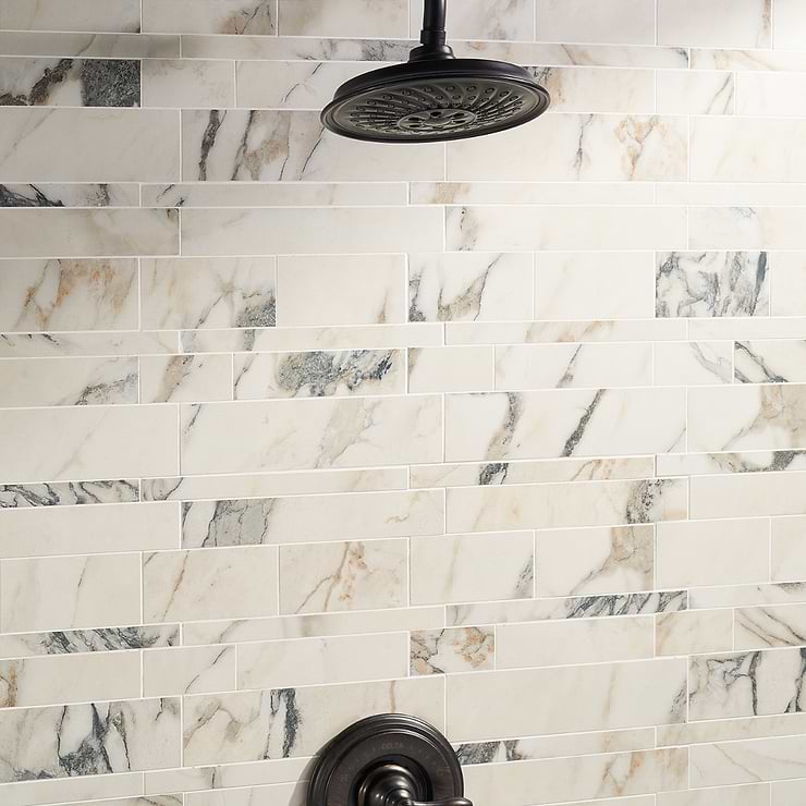 DreamStone Calacatta Rustico Railroad Matte Porcelain Mosaic