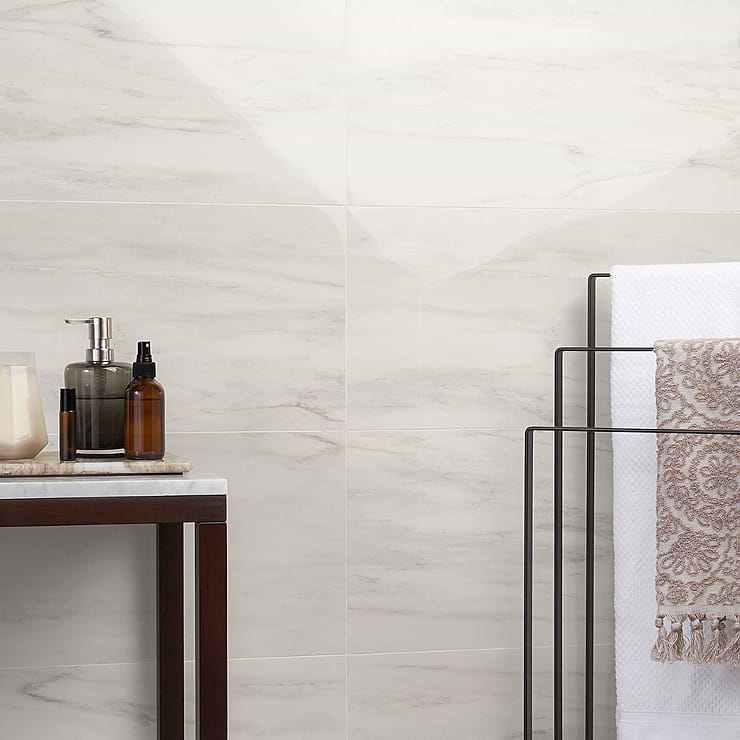 DreamStone Dolomite Snow 12x24 Polished Porcelain Tile