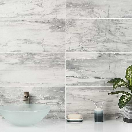 Petrawood White 12x24 Matte Porcelain Tile