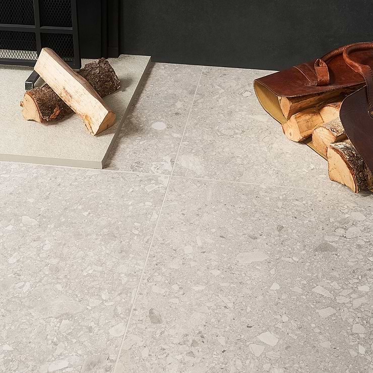 Rizo Gray 24x24 Terrazzo Look Matte Porcelain Tile