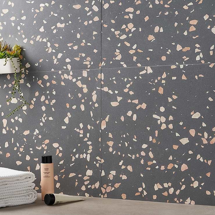 Terrazzo Italy Dolce Grande Gray 24x24 Honed Terrazzo Tile