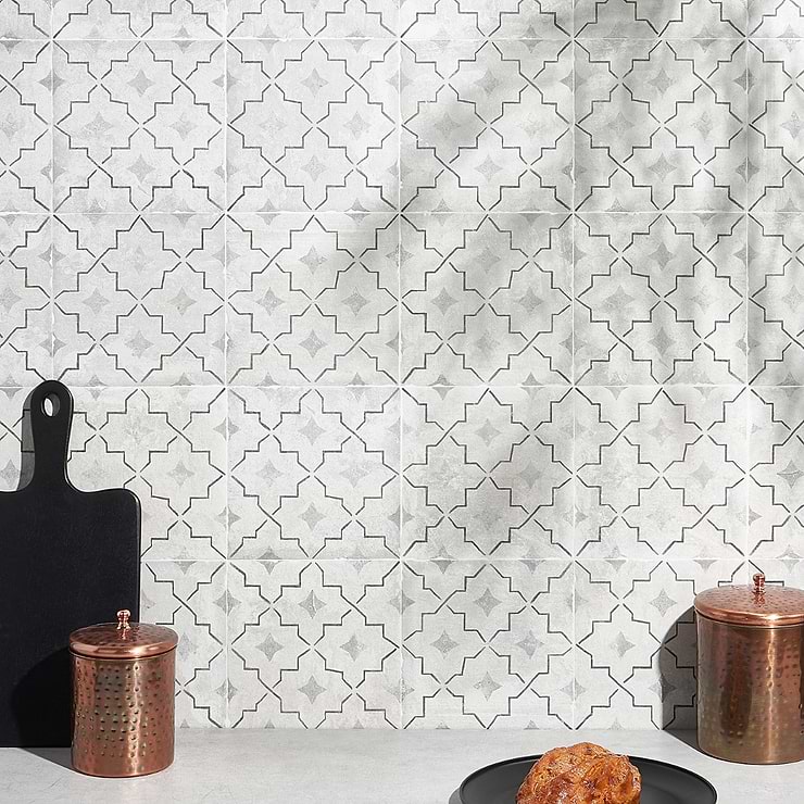 Alesso Deco Como Gray 8x8 Matte Porcelain Tile