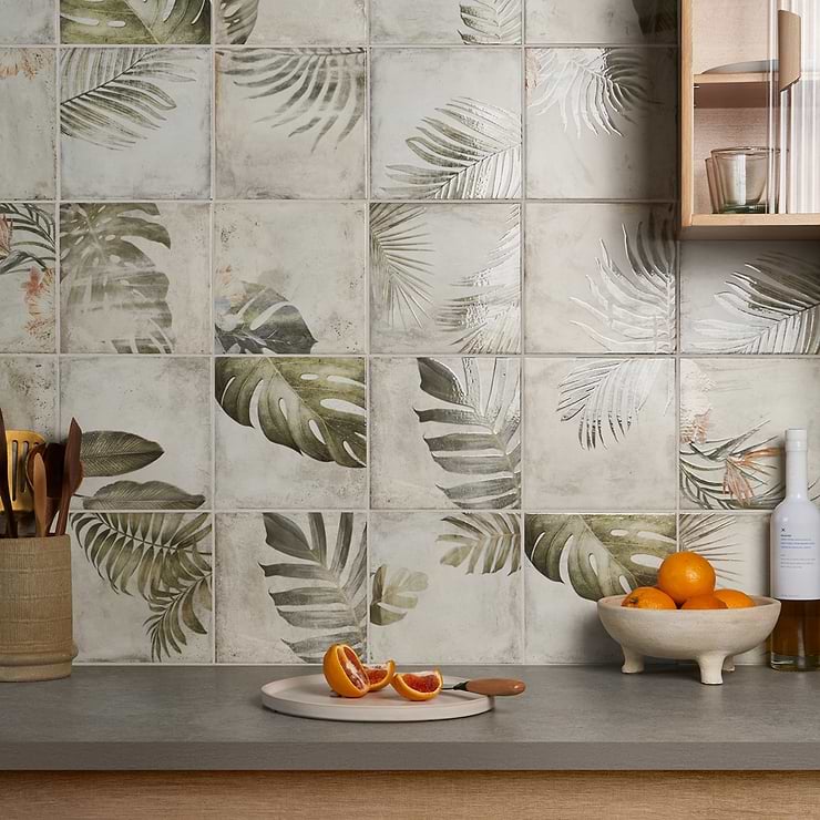 Angela Harris Wilder Papara Light Deco 8x8 Matte Ceramic Tile