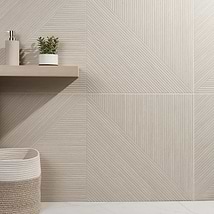 Enso Ash Beige 24x48 Ribbed Matte Porcelain Wood Look Tile