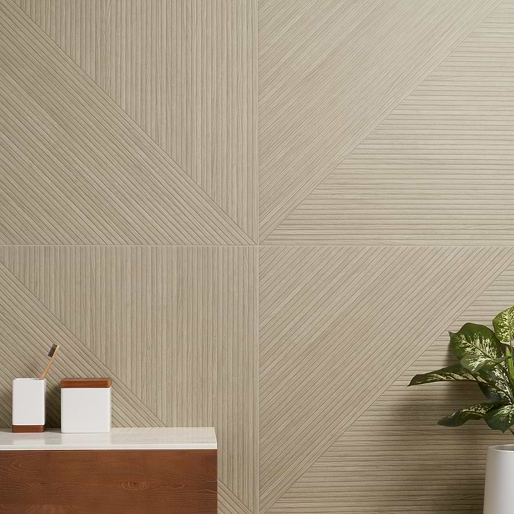 Enso Oak 24x48 Ribbed Matte Porcelain Wood Look Tile