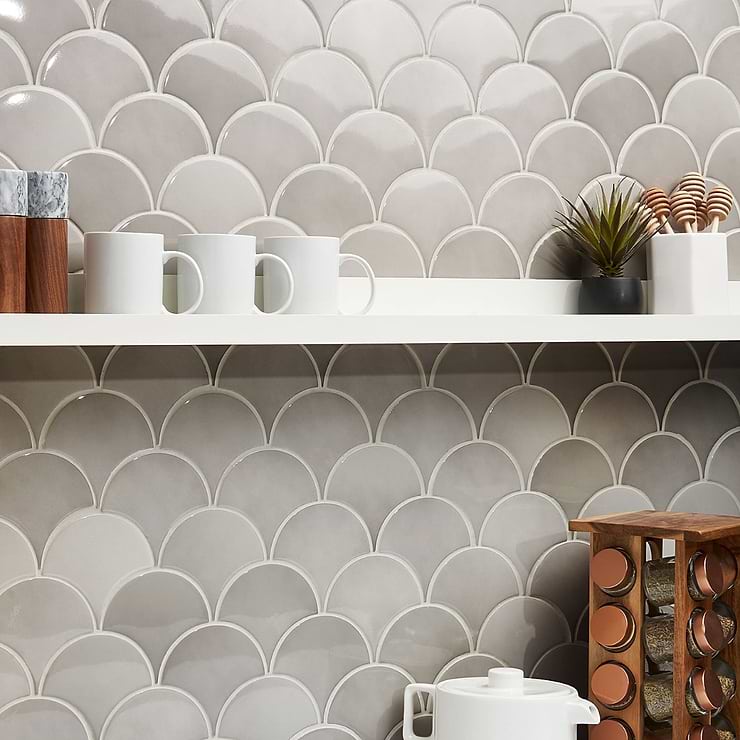 Highwater Mist 2x5 Fishscale Polished Ceramic Wall Tile