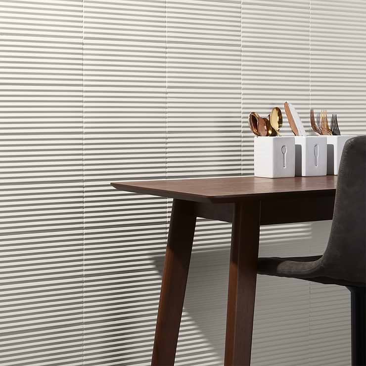 Zeal Linear 3D White 5x10 Matte Porcelain Tile