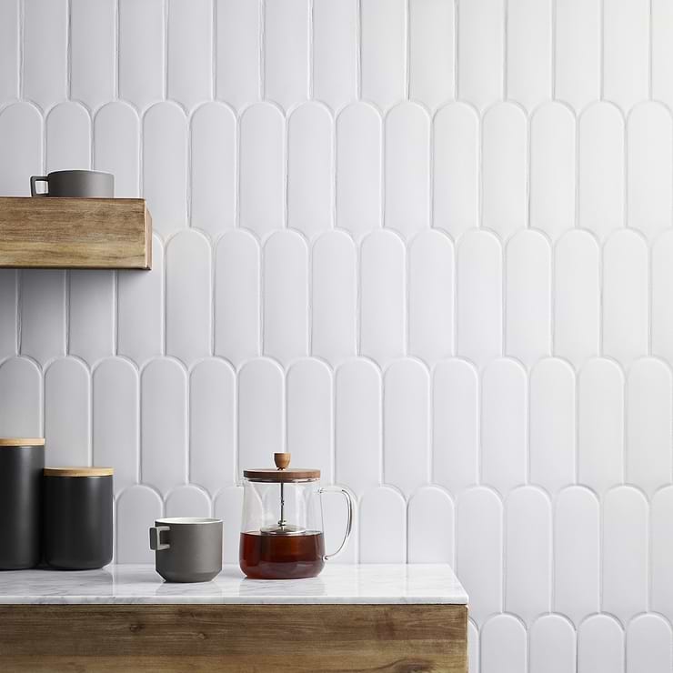 Parry Mist Gray 3x8 Fishscale Matte Ceramic Wall Tile