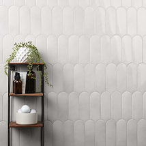 Parry Mist Gray 3x8 Fishscale Glossy Ceramic Wall Tile