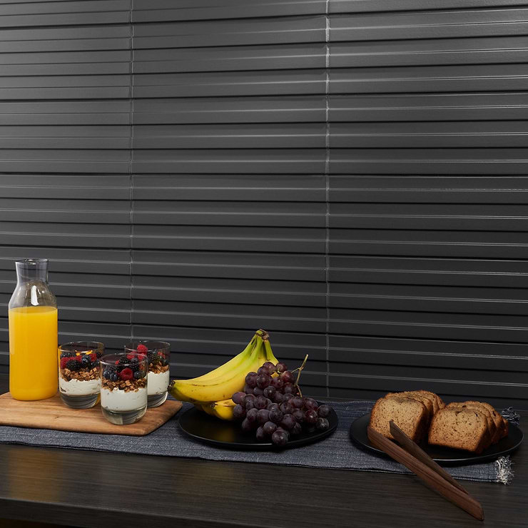 Bariano Black 6x16 Fluted 3D Matte Porcelain Tile