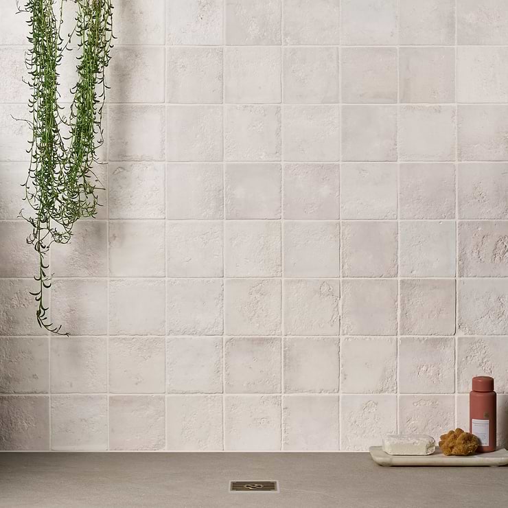 Navari White 5x5 Textured Matte Ceramic Tile