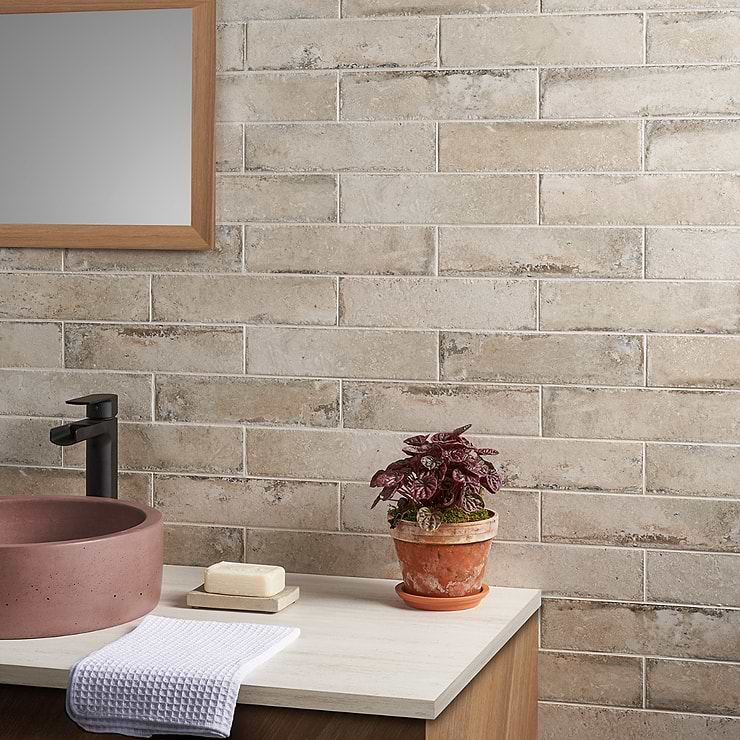 Seville Pergamo Beige 3x12 Travertine Look Matte Porcelain Tile