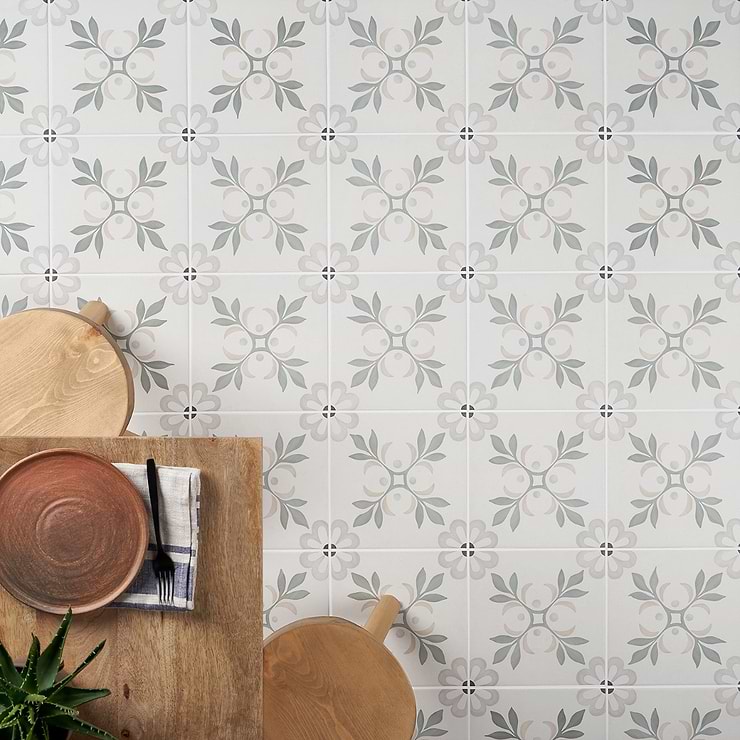 Lapaz Blossom Green 9x9 Matte Porcelain Tile