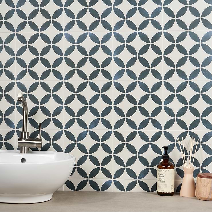 Lapaz White Petals 9x9 Matte Porcelain Tile