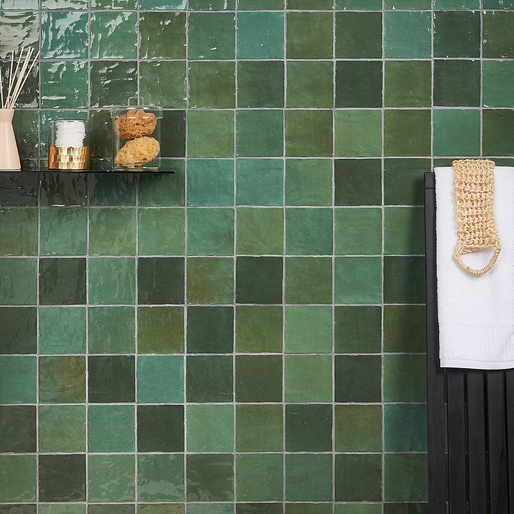 Portmore Green 4x4 Glossy Ceramic Tile