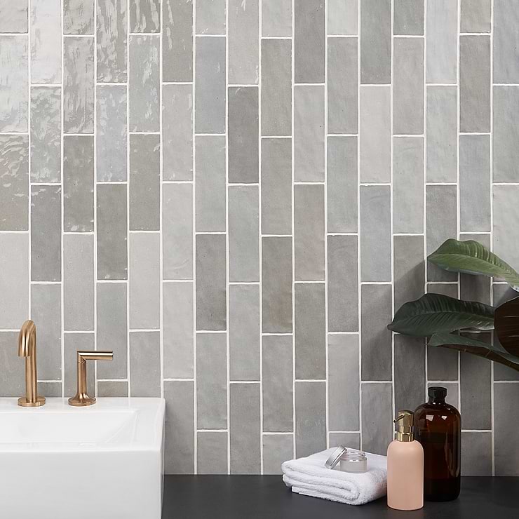Portmore Gray 3x8 Glossy Ceramic Subway Tile