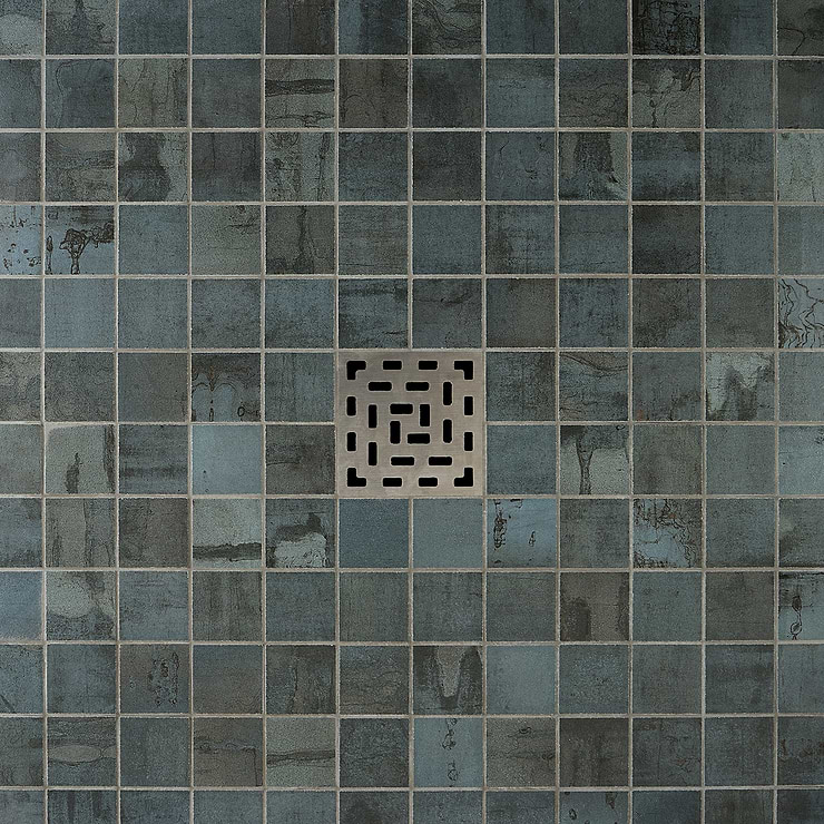 Angela Harris Inspira Oxide Metallic Blue 2x2 Matte Porcelain Mosaic Tile