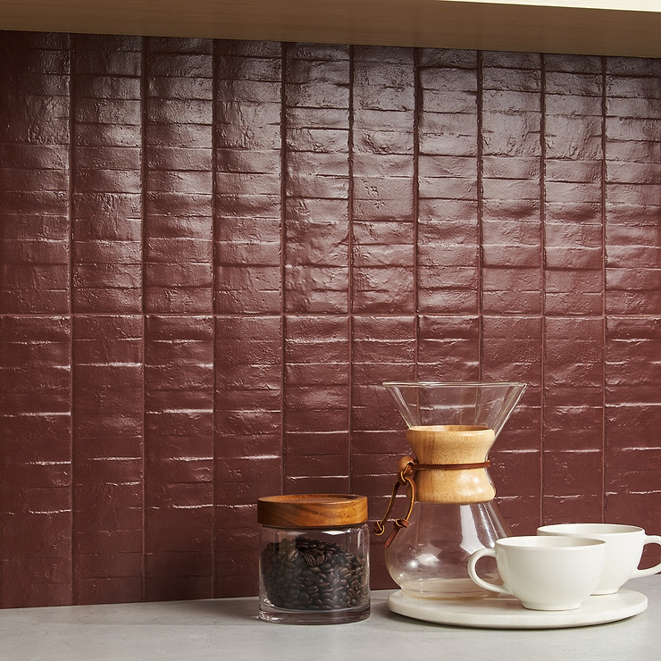 Rework Burgundy Red 3x12 Matte Porcelain Tile