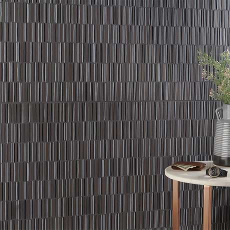 Setana Black 12x24 Artisan Decor Porcelain Tile