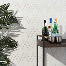 Enver Thassos Polished Marble and Brass Mosaic Tile