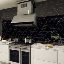 Verin Nero Polished Marble and Brass 6x6 Mosaic Tile