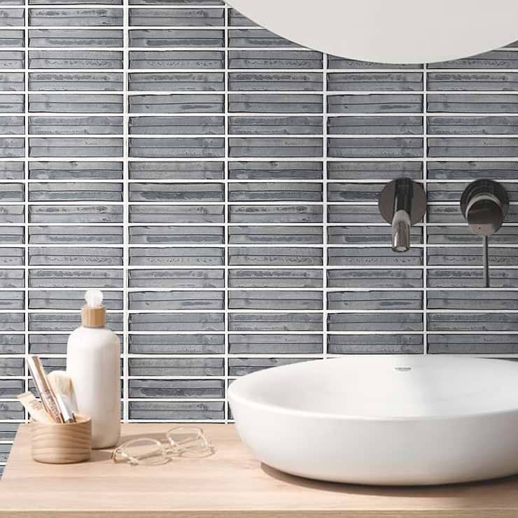 Maya Stacked Midnight Mosaic Tile