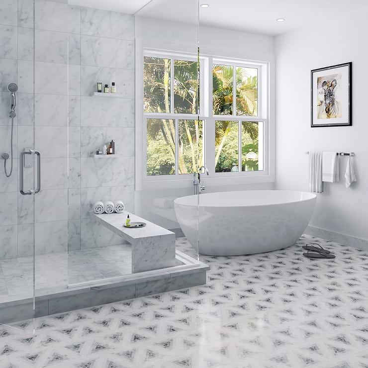 Ako Grigio Gray 5" Triangle Marble Micro Mosaic Tile