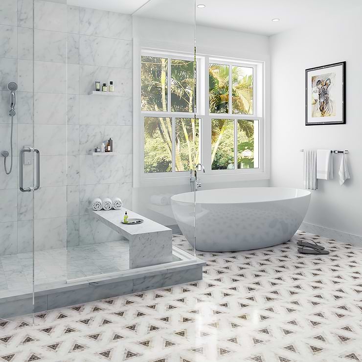 Ako Saint Laurent Brown 5" Triangle Marble Micro Mosaic Tile