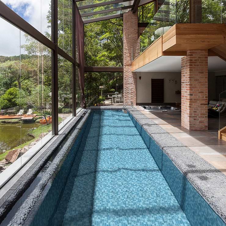 Marley Sea Blue 1x1 Polished Glass Mosaic