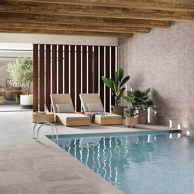 Rugged Tumbled Bluestone Select 6x24 Matte Porcelain Ledger Stone Veneer