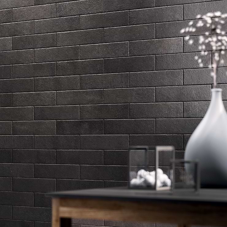 Brick Urbana Nero 3x12 Matte Porcelain Brick Look Tile