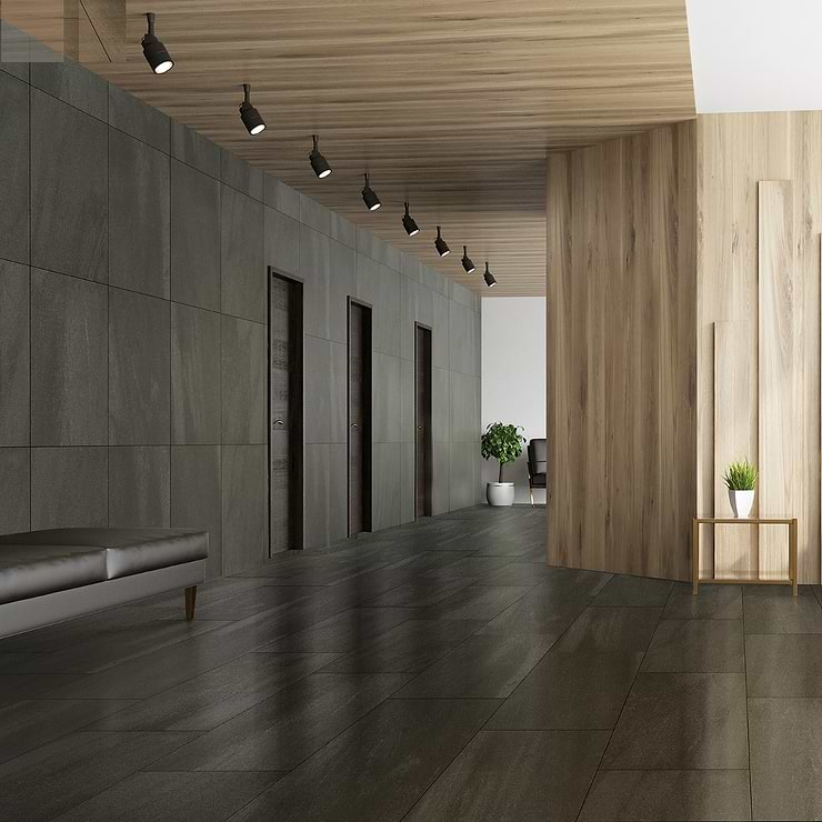 Karo Black 12x24 Matte Porcelain Tile