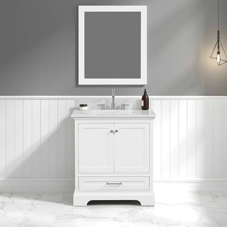 Glendale 30'' White Vanity And Marble Counter
