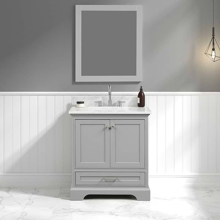 Glendale 30'' Gray Vanity And Marble Counter