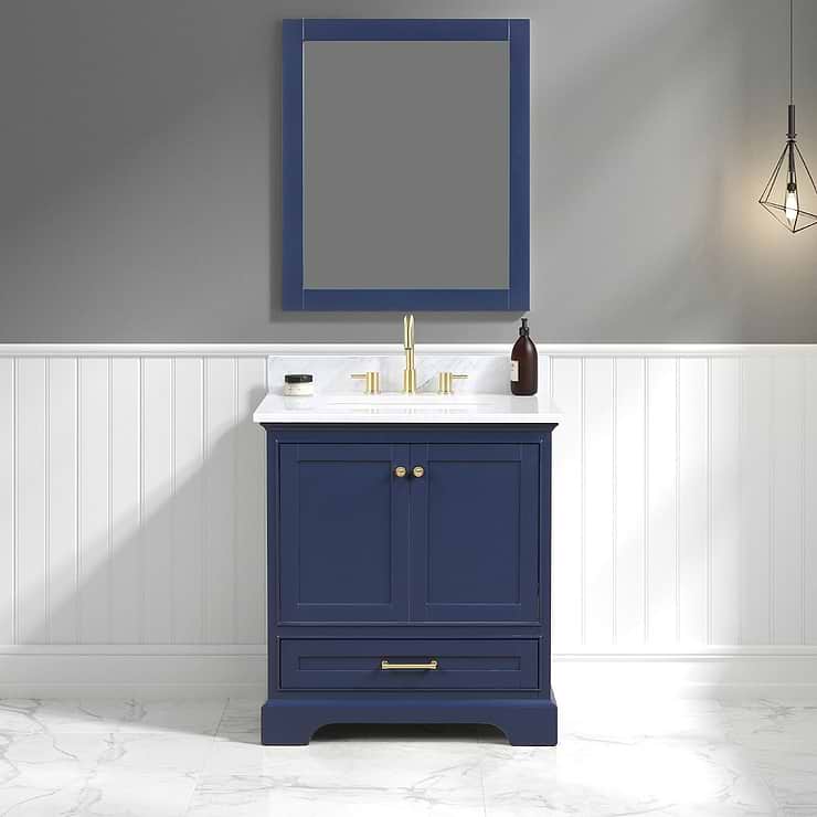 Glendale 30'' Blue Vanity And Marble Counter