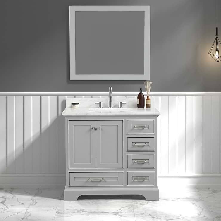 Glendale 36'' Gray Vanity And Marble Counter