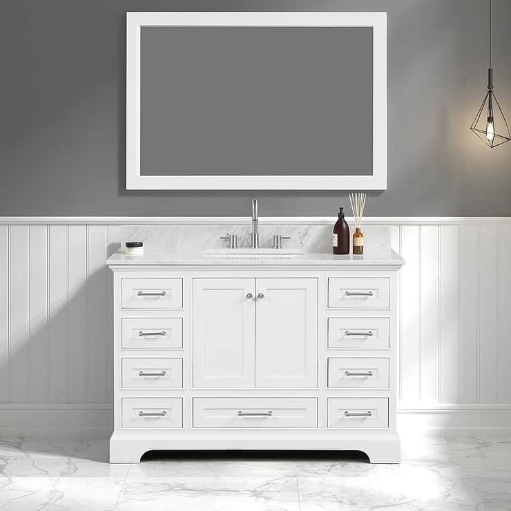 Glendale 48'' White Vanity And Marble Counter